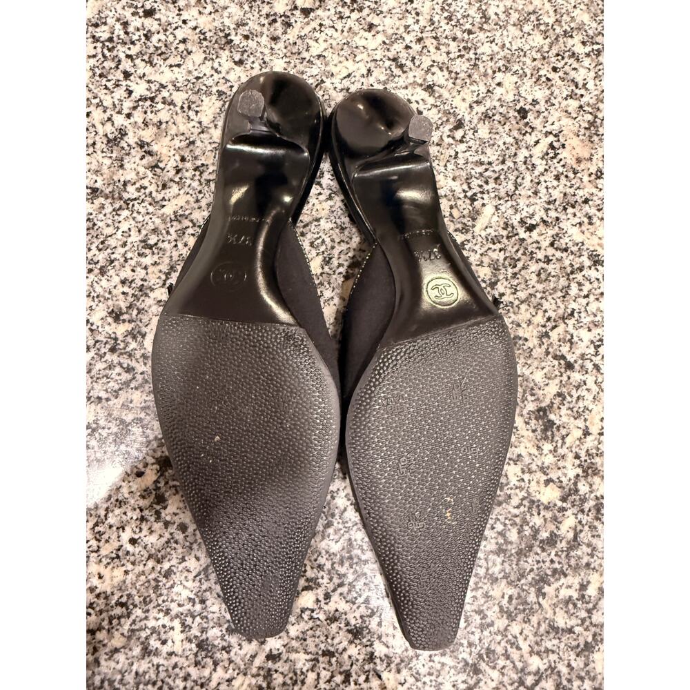 Vintage Chanel Black CC Logo Cap Toe Mules – Size 7.5B - Picture 5 of 9